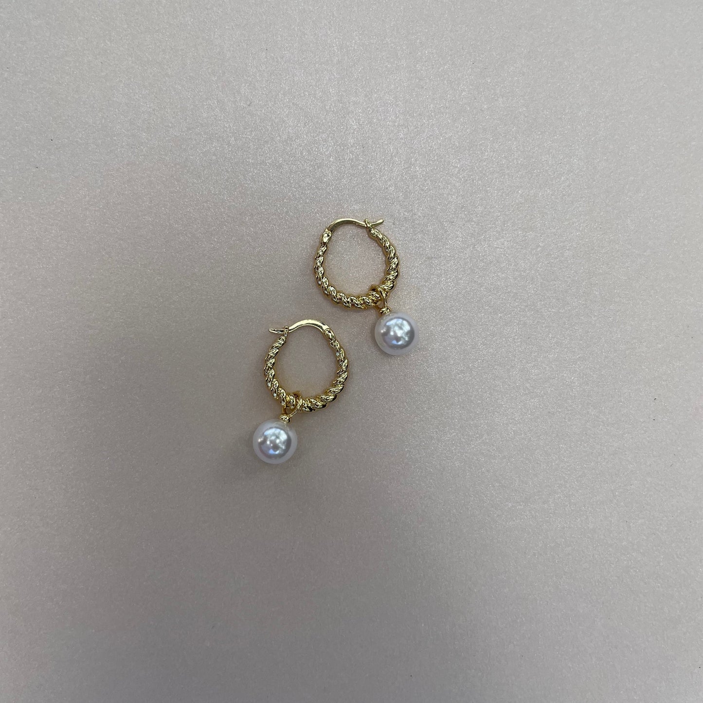 Ammy Golden pearl hoops