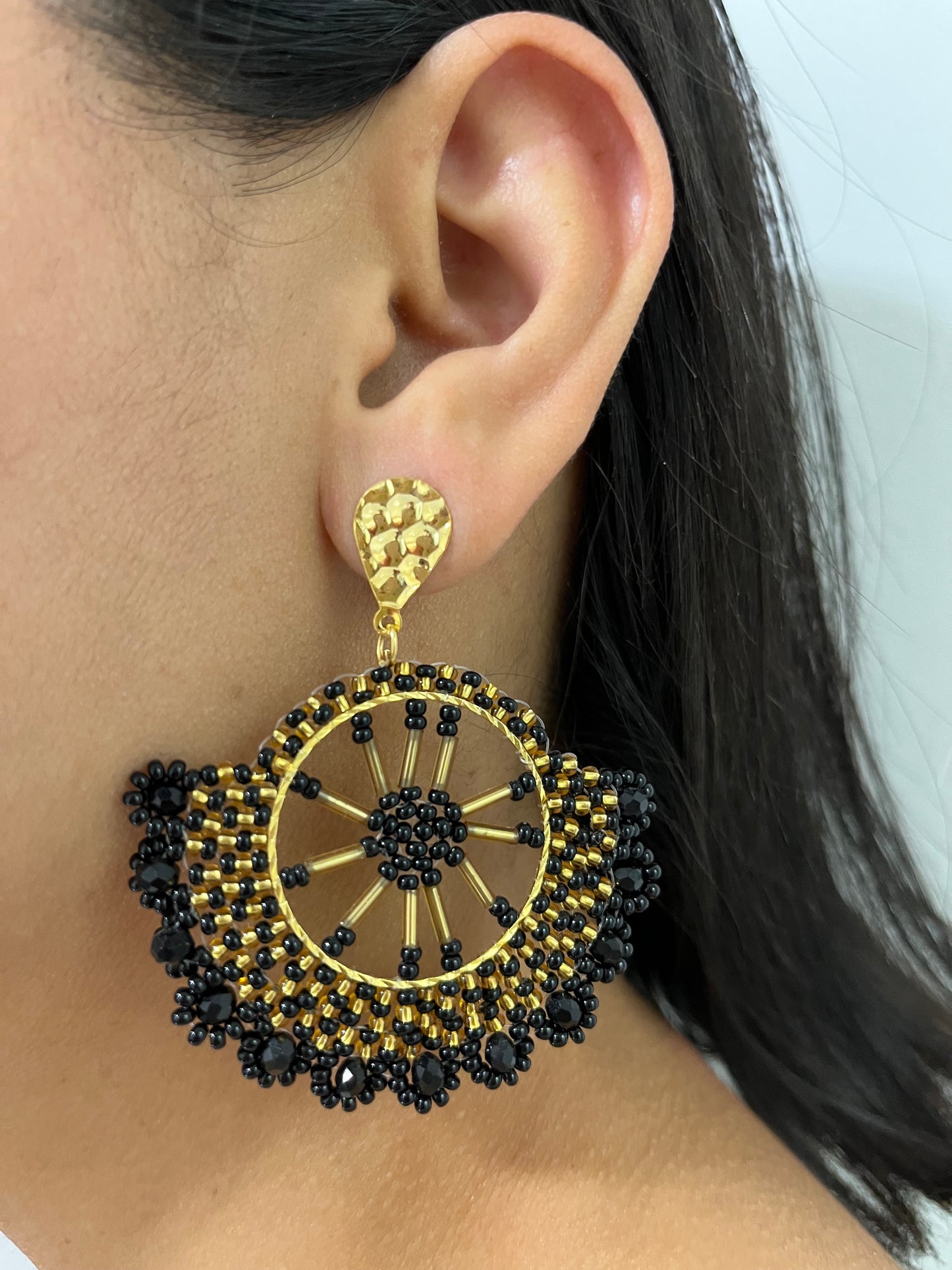 Black and Gold Valencia Earrings