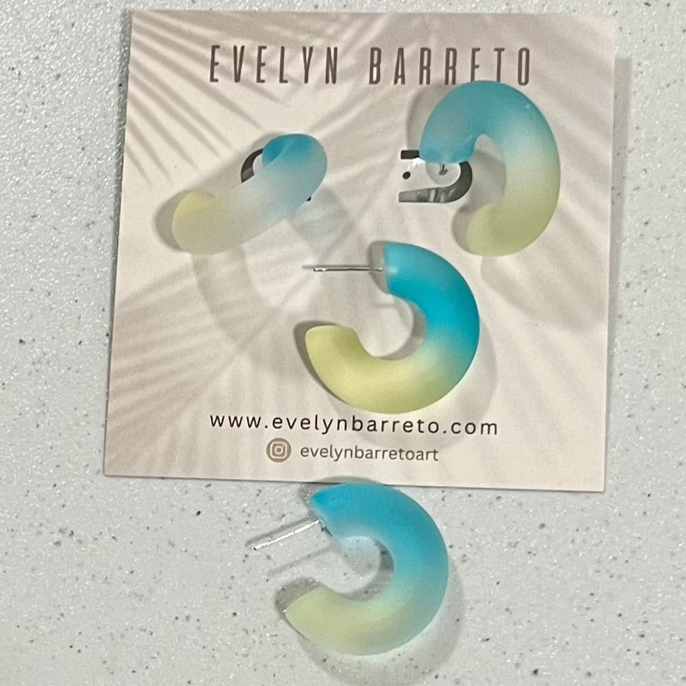 Aqua Jelly Hoops Earrings