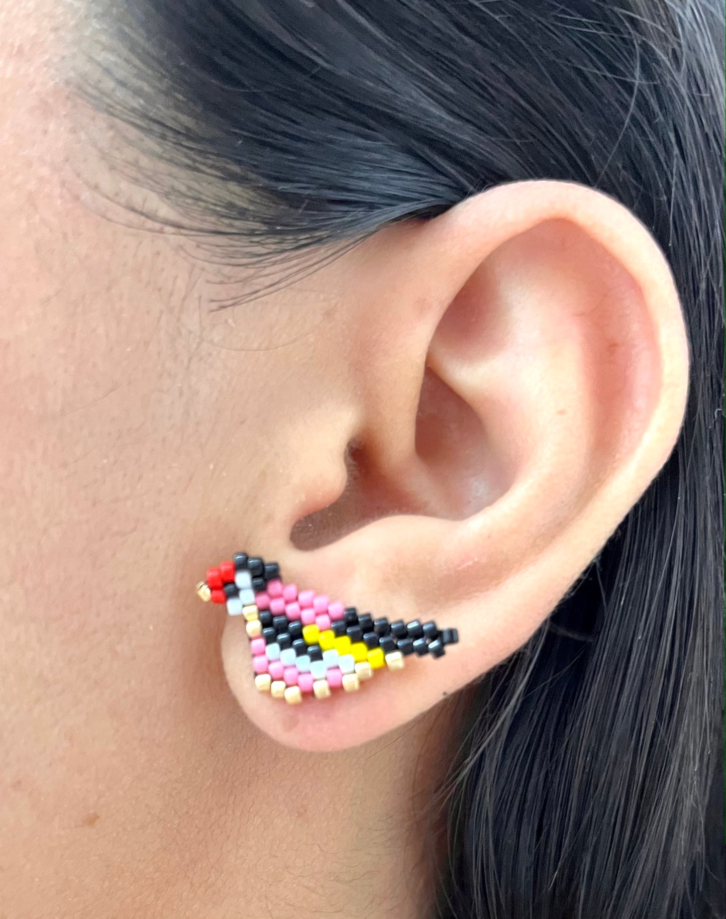 Purple finch birds Earrings