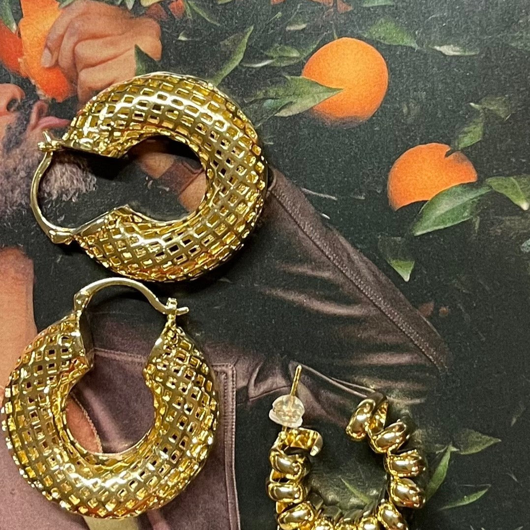Big Luxurious Gold-Plated Hoops